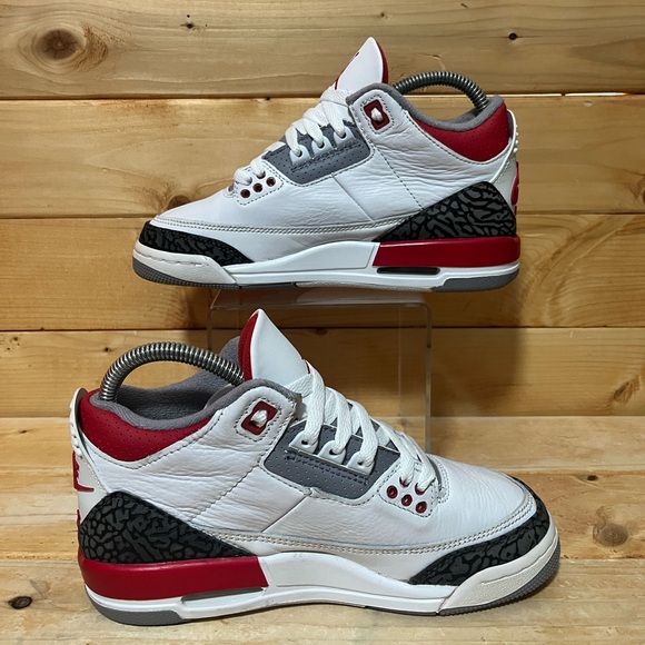 Nike Air Jordan 3 Retro Fire Red White DM0967-160 Sneakers kids 4.5 / Womens 6 - Picture 2 of 7